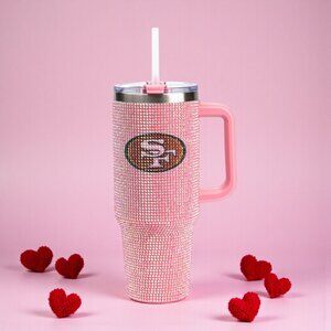 San Francisco 49ers Bling Tumbler Tailgate Rhinestone Valentines Day Gift NEW